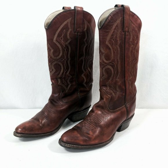 Texas Imperial Western Cowboy Boots Mens 9 D Brown Leather - Picture 1 of 6